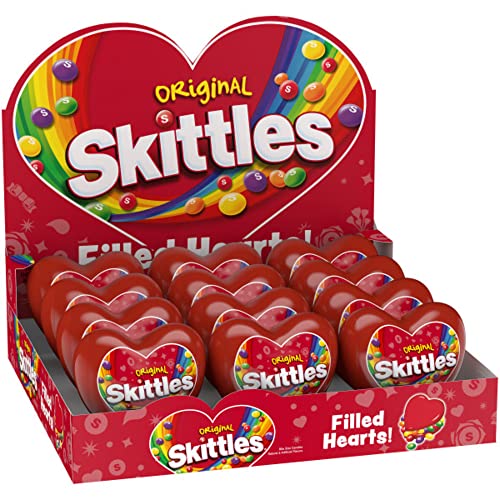 0022000288349 - SKITTLES VALENTINES DAY ORIGINAL CHEWY CANDY HEART GIFT TIN, 1.07 OZ PACK OF 12