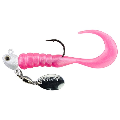 0022021602179 - JOHNSON CRAPPIE BUSTER SPIN'R GRUBS HARD BAIT (1 1/2-INCH), WHITE/HOT PINK, 1/32-OUNCE