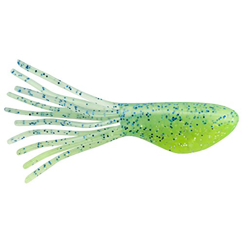 0022021603381 - JOHNSONTM CRAPPIE BUSTER SHAD TUBES - PEARL BLUE SPARKLE-CHARTREUSE - 2IN | 5CM - PANFISH
