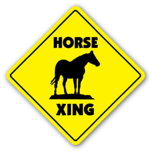 0022099356851 - HORSE CROSSING SIGN XING HORSES FARM FARMER GIFT