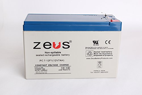 0022099874263 - 12V 7AH ZEUS BATTERY PRODUCTS PC7-12F1 PC7-12 SLA BATTERY - REPLACES LC-R127R2P, PS-1270, UB1270, NP7-12