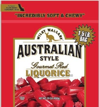 0022224201506 - WILEY WALLABY AUSTRALIAN GOUMET STYLE RED LICORICE CANDY 24 OZ. (PACK OF 4)