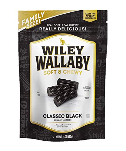 0022224201513 - WILEY WALLABY AUSTRALIAN GOUMET STYLE BLACK LICORICE CANDY 24 OZ. (PACK OF 4)