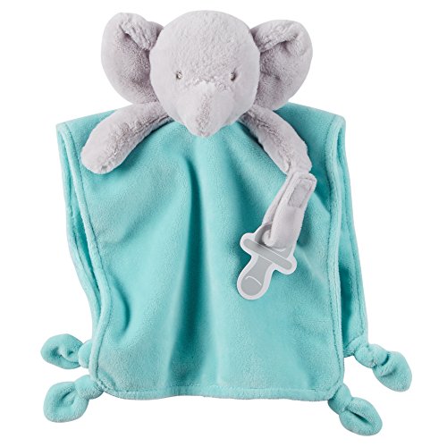 0022253335548 - CARTER'S CUDDLE PLUSH WITH PACIFIER LOOP ELEPHANT, BLUE