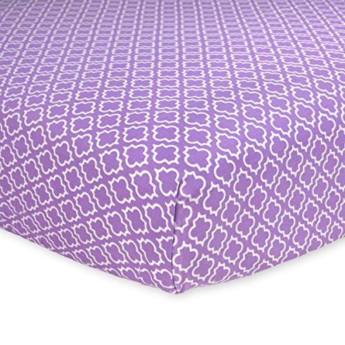 0022266128762 - CARTER'S COTTON FITTED CRIB SHEET, LILAC DREAM DIAMOND