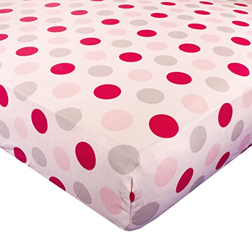 0022266132400 - CARTER'S COTTON FITTED CRIB SHEET, PINK/GREY DOTS