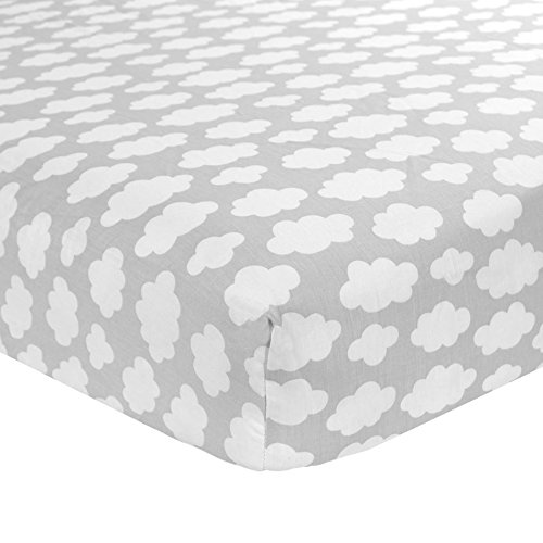 0022266140351 - CARTER'S COTTON FITTED CRIB SHEET, GREY CLOUDS