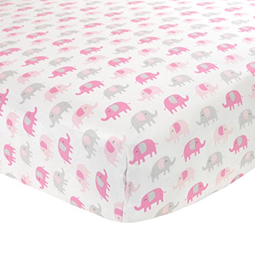 0022266140429 - CARTER'S COTTON FITTED CRIB SHEET, PINK ELEPHANTS