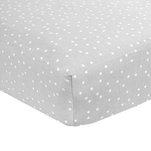 0022266140474 - CARTER'S COTTON FITTED CRIB SHEET, GREY STARS