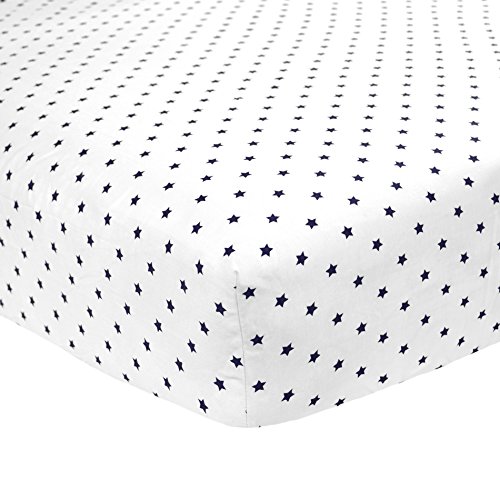 0022266140498 - CARTER'S COTTON FITTED CRIB SHEET, NAVY STARS