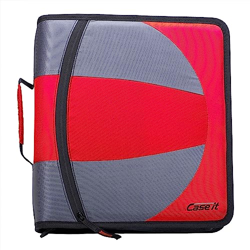 0022293117678 - CASE-IT THE DUAL 2-IN-1 ZIPPER BINDER - TWO 1.5 INCH D-RINGS - INCLUDES PENCIL POUCH - MULTIPLE POCKETS - 600 SHEET CAPACITY - COMES WITH SHOULDER STRAP -DUAL-101, FIRE ENGINE RED