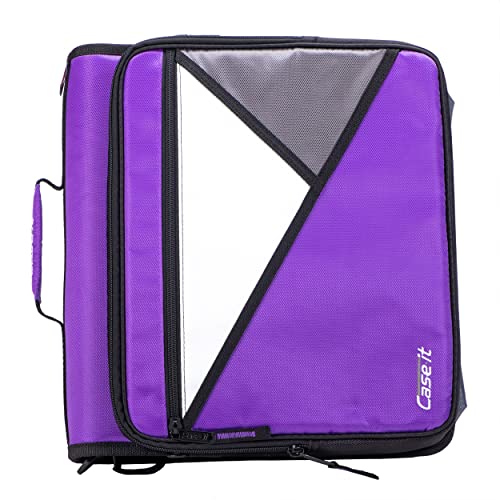 0022293117692 - CASE-IT THE UNIVERSAL 2.0 ZIPPER BINDER -1.5 INCH O-RING - REMOVABLE PADDED POCKET HOLDS UP TO 13 LAPTOP/TABLET - MULTIPLE POCKETS - 325 PAGE CAPACITY - COMES WITH SHOULDER STRAP - DEEP PURPLE LT-207