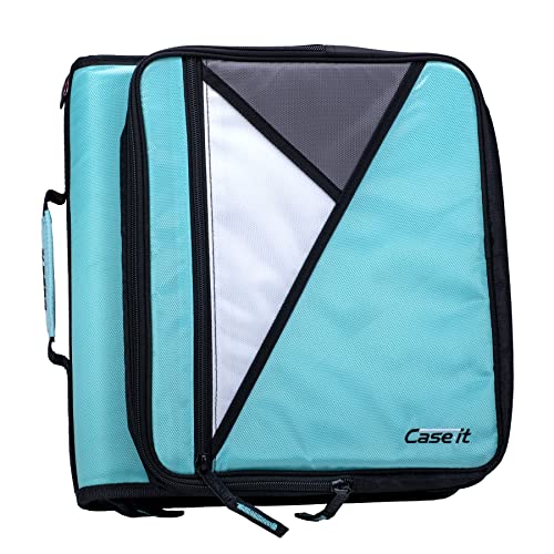 0022293117739 - CASE-IT THE UNIVERSAL ZIPPER BINDER - 2 INCH O-RINGS - PADDED POCKET THAT HOLDS UP TO 13 INCH LAPTOP/TABLET - MULTIPLE POCKETS - 400 PAGE CAPACITY - COMES WITH SHOULDER STRAP - SPEARMINT LT-007