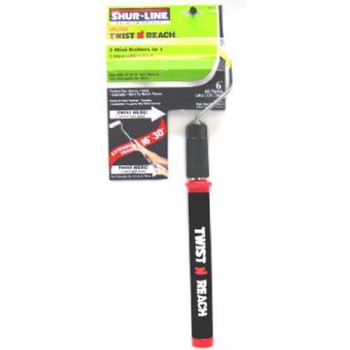 0022384066526 - SHUR-LINE 6652 PREMIUM TWIST 'N REACH EXTENSION POLE WITH 4/6 MINI ROLLER FRAME AND COVER, EXTENDS FROM 16 TO 30 INCHES