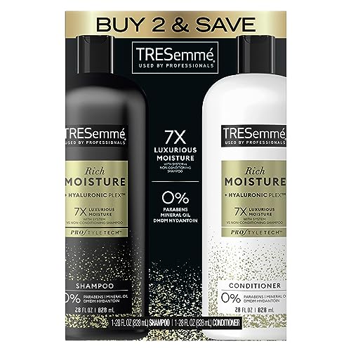 0022400554983 - TRESEMMÉ RICH MOISTURE SHAMPOO AND CONDITIONER RICH MOISTURE PACK OF 2 FOR DRY HAIR FORMULATED WITH VITAMIN E AND BIOTIN 28 OZ