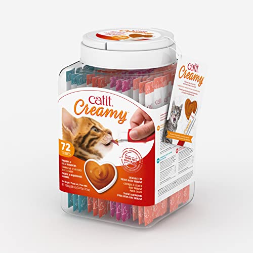0022517444917 - CATIT CREAMY LICKABLE CAT TREAT – HYDRATING AND HEALTHY TREAT FOR CATS OF ALL AGES - ASSORTMENT, 72-PACK