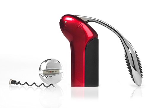 0022578069050 - RABBIT VERTICAL CORKSCREW WITH FOIL CUTTER AND EXTRA SPIRAL (METALLIC RED)
