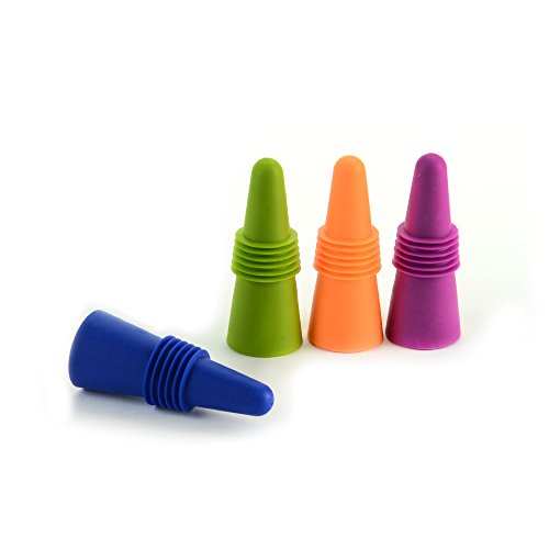 0022578102993 - RABBIT WINE AND BEVERAGE BOTTLE STOPPERS (ASSORTED COLORS, SET OF 4)