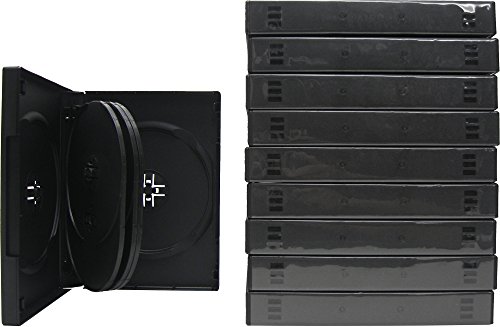 0002258128215 - BLACK DISC DVD CASE WITH 8 DISC CAPACITY, 10 PACK.