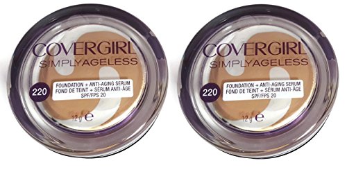 0022700120765 - (2 PACK) COVERGIRL SIMPLY AGELESS FOUNDATION + ANTI-AGING SERUM, #220 CREAMY NATURAL, 12G