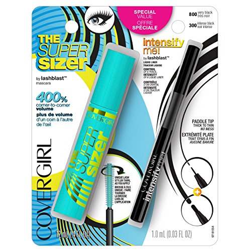 0022700581047 - COVERGIRL SUPER SIZER MASCARA VERY BLACK AND INTENSIFY ME! EYE LINER INTENSE BLACK SPECIAL PACK, 0.448 OUNCE