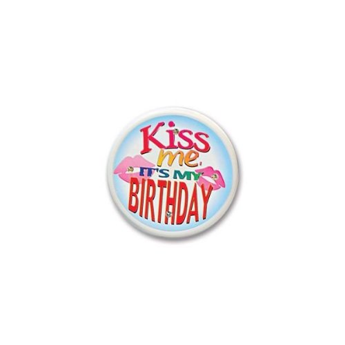 0022735210103 - BEISTLE FB10 KISS ME IT'S MY BIRTHDAY FLASHING BUTTON, 2-1/2-INCH