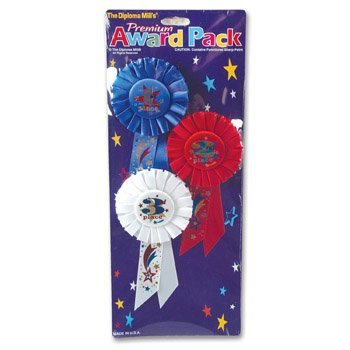 0022735701045 - BEISTLE RAP04 3-PACK 1ST, 2ND, 3RD, PLACE AWARD ROSETTES PARTY DECOR, 3-1/4-INCH BY 6-1/2-INCH