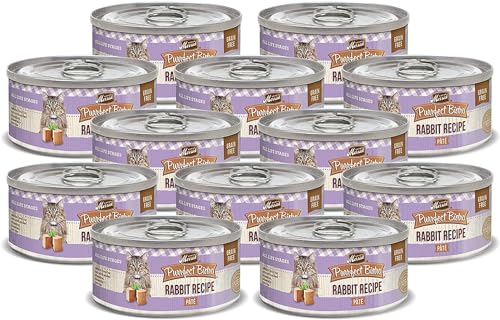 0022808100201 - MERRICK PURRFECT BISTRO CANNED CAT FOOD, RABBIT PÂTÉ RECIPE, GRAIN FREE NATURAL CAT FOOD WITH ADDED VITAMINS & MINERALS, FOR ALL LIFE STAGES, 5.5 OZ CAN (PACK OF 12)