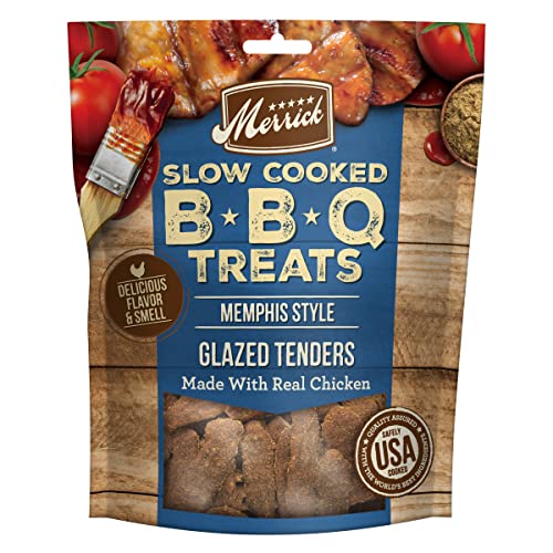0022808284116 - MERRICK SOFT DOG TREATS, SLOW COOKED BBQ CHICKEN DOG TREATS, MEMPHIS STYLE GLAZED TENDERS, CHICKEN DOG CHEWS - 10 OZ. POUCH