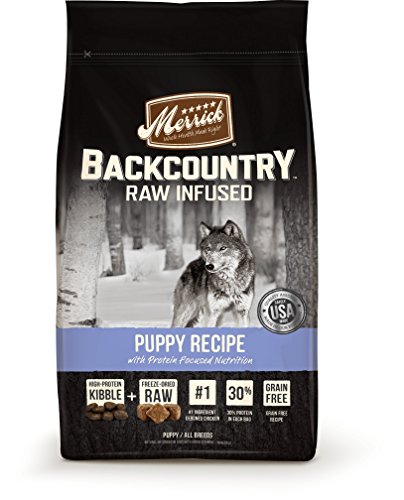 0022808370161 - MERRICK BACKCOUNTRY GRAIN FREE RAW INFUSED PUPPY DRY FOOD, 12 LBS.
