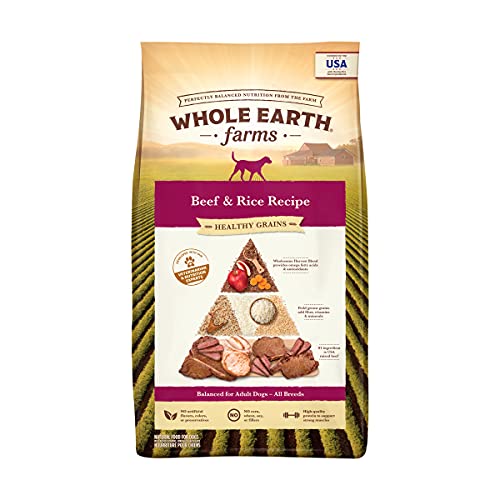 0022808863342 - WHOLE EARTH FARMS HEALTHY GRAINS BEEF AND RICE RECIPE DRY DOG FOOD - 25 LB. BAG
