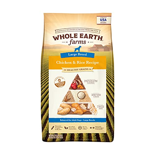 0022808863366 - WHOLE EARTH FARMS HEALTHY GRAINS LARGE BREED CHICKEN AND RICE RECIPE DRY DOG FOOD - 12 LB. BAG