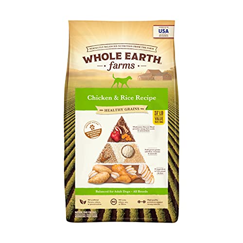 0022808863403 - WHOLE EARTH FARMS HEALTHY GRAINS CHICKEN AND RICE RECIPE DRY DOG FOOD (PREVIOUSLY NAMED ADULT RECIPE) - 37 LB. BAG