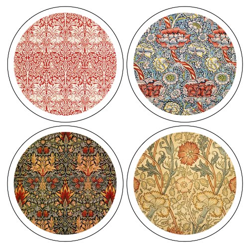 0022895182531 - COASTERSTONE AS9640 WILLIAM MORRIS TEXTILES COLLECTION ABSORBENT COASTERS, 4-1/4-INCH, SET OF 4