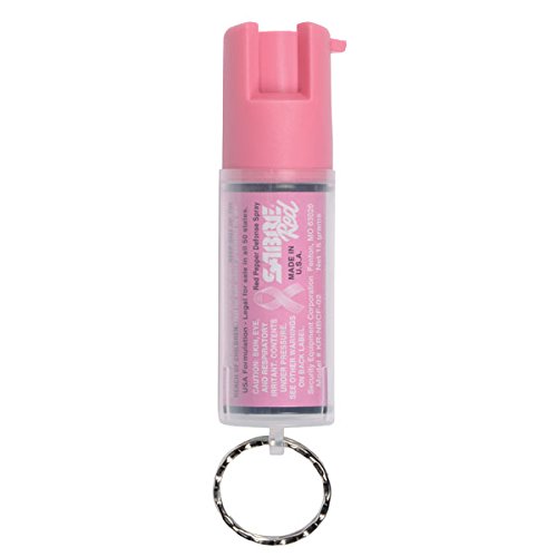 0023063105574 - SABRE RED PEPPER SPRAY - POLICE STRENGTH - PINK KEY RING (MAX PROTECTION - 25 SHOTS, UP TO 5X'S MORE)