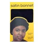 0023100000732 - SLEEPING CAP BLACK SATIN FABRIC URBAN ESSENCE BREATHABLE AND COMFORTABLE MATERIAL ELASTIC BAND LARGE SIZE TO ACCOMMODATE HAIR CURLERS AND ROLLERS KEEPS HAIR STYLES IN PLACE AND HELPS TO PREVENT BREAKAGE