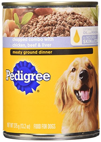 0023100010779 - PEDIGREE MEATY GROUND DINNER CHOPPED COMBO WITH CHICKEN, BEEF AND LIVER CANNED DOG FOOD