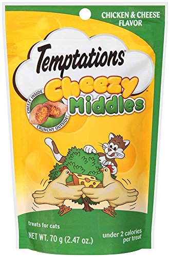 0023100105383 - WHISKAS TEMPTATIONS CHEEZY MIDDLES CHICKEN & CHEESE CAT TREATS, 2.47 OZ. ()