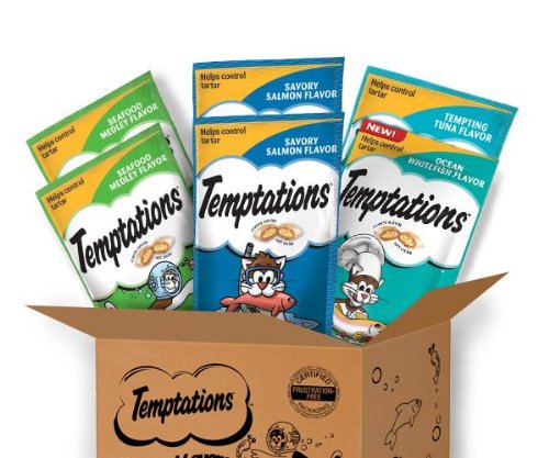 0023100107646 - TEMPTATIONS CLASSIC TREATS FOR CATS SEAFOOD LOVERS 3 OUNCES, 6-POUCH VARIETY PACK