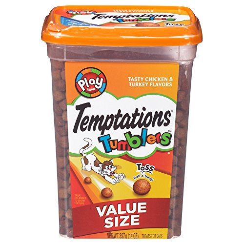 0023100109374 - TEMPTATIONS TUMBLERS TREATS FOR CATS TASTY CHICKEN AND TURKEY FLAVORS 14 OUNCES