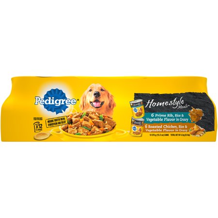 0023100113890 - (12 PACK) PEDIGREE HOMESTYLE MEALS ADULT CANNED WET DOG FOOD VARIETY PACK, 13.2 OZ. CANS