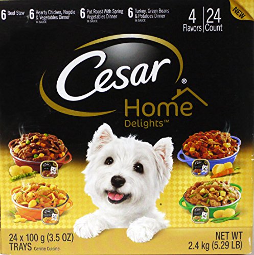 0023100114378 - CESAR HOME DELIGHTS CANINE CUISINE VARIETY PACK DOG FOOD - (24 3.5 OZ TRAYS)