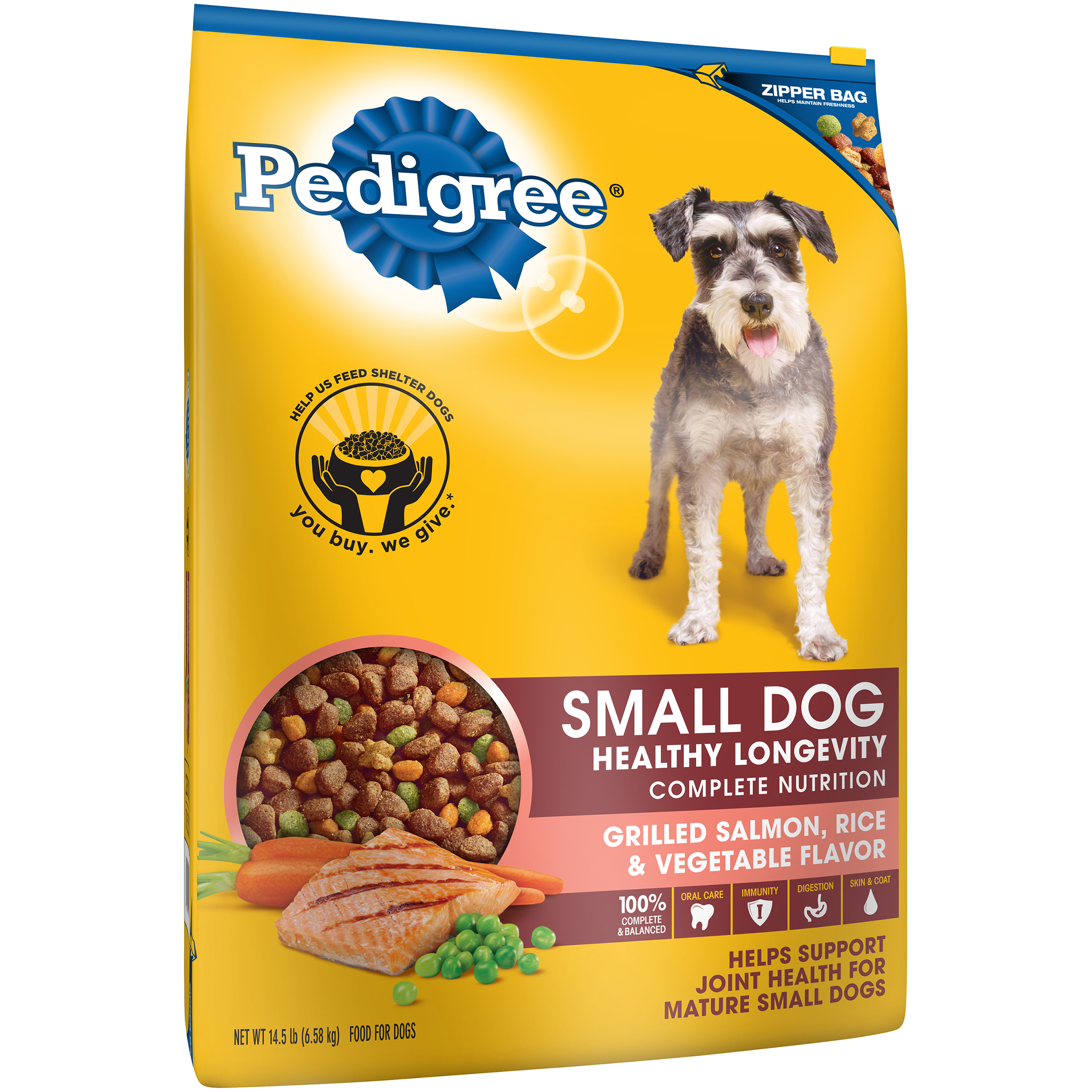 0023100115559 - COMPLETE NUTRITION SMALL DOG HEALTHY LONGEVITY GRILLED SALMON RICE & VEGETABLE FLAVOR DOG FOOD 14.5 LB BAG