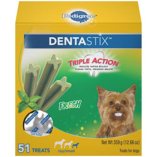 0023100115627 - PEDIGREE DENTASTIX DENTAL DOG TREATS FOR TOY/SMALL DOGS FRESH FLAVOR DENTAL BONES, 12.66 OZ. PACK (51 TREATS)