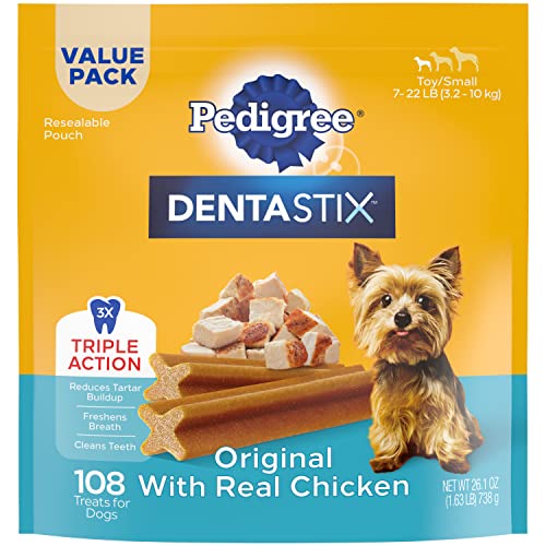 0023100115832 - PEDIGREE DENTASTIX ORIGINAL TOY/SMALL TREATS FOR DOGS 1.68 POUNDS 108 COUNT