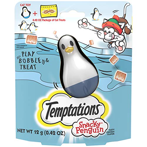0023100122809 - TEMPTATIONS SNACKY PENGUIN CAT TOY AND SAMPLE TREAT PACK, TASTY CHICKEN FLAVOR, .42 OZ. POUCH