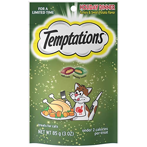 0023100136196 - TEMPTATIONS CLASSIC, CRUNCHY AND SOFT CAT TREATS, HOLIDAY DINNER TURKEY AND SWEET POTATO FLAVOR, 3 OZ. POUCH