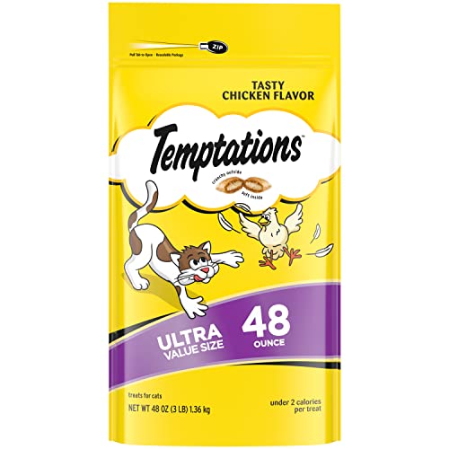 0023100137889 - TEMPTATIONS CLASSIC CRUNCHY AND SOFT CAT TREATS TASTY CHICKEN FLAVOR, 48 OZ. POUCH