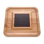 0023158000050 - SQUARE CHEESE TRAY WITH SLATE TRIVET IN MINERAL OIL