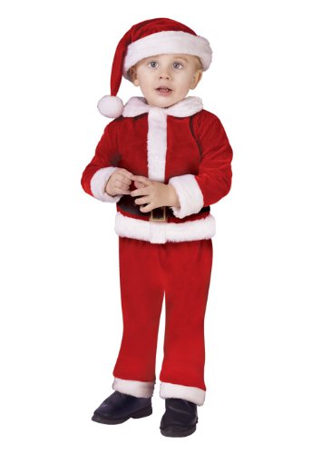 0023168075963 - FUN WORLD COSTUMES BABY BOY'S SANTA VELOUR SUIT TODDLER COSTUME, RED/WHITE, SMALL